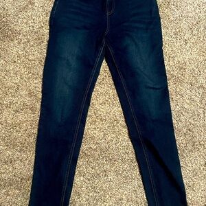 Women's Straight Leg Jeans - Dark Blue